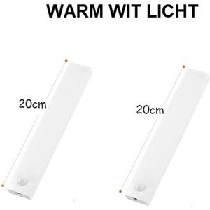 TechU™ 2 Stuks Sensorlampen – Intelligente Lamp met Sensor – Automatisch aan & uit – 20 cm – Nachtlamp – USB Oplaadbaar – Warm Wit Licht