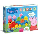 Baby Clementoni - Kleine Treinset Peppa Pig - Blokkenwagen - 14 stukjes, blokken voor kinderen