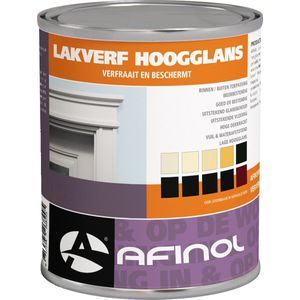 Afinol Hoogglans Lakverf Verkeerswit (RAL 9016) 750 ml