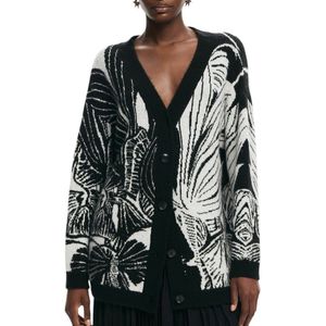 Desigual Zwarte Cardigan Met Print