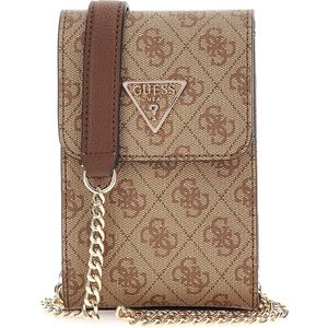 Guess Noelle Flap Schoudertas/Telefoontasje - Latte Logo Brown - One Size