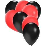 30x ballonnen zwart en rood