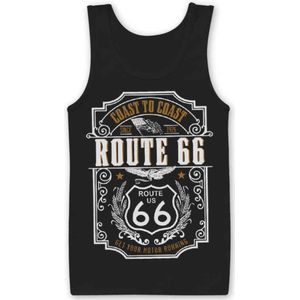 Route 66 Tanktop -M- Coast To Coast Zwart