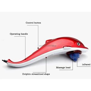 Dolfijn Massage Hamer - 3-In-1 Massage apparaat - massage nek en rug - sport massage - gehele lichaam - professioneel massage apparaat- hypervolt - Dolfijn - Rood