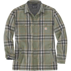 Carhartt Sherpa Relaxed Fit Flanellen Overhemd Met Lange Mouwen Bruin S