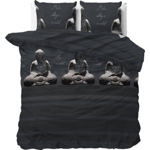 Sleeptime Buddha Dekbedovertrek - 240X200/220 + 2 x kussenslopen 60x70 - Antraciet