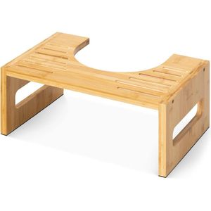 Bamboe toiletkrukje voor volwassenen - Juiste houding WC krukje - Antislip oppervlak - Bruin .