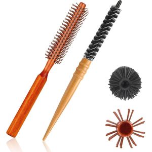 Kleine ronde haarborstel set - Mini-krulborstel voor kort haar en baard