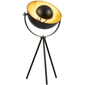 Trend24 Industriële tafellamp - Bedlamp - Bureaulamp - Woonkamerlamp - Retro - Vintage - Verstelbaar - Zwart