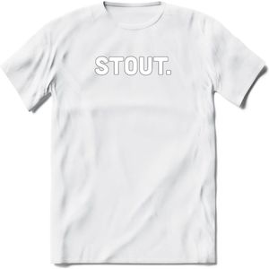 Stout Bier T-Shirt | Unisex Kleding | Dames - Heren Feest shirt | Drank | Grappig Verjaardag Cadeau tekst | - Wit - XL