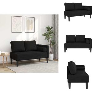 vidaXL Chaise Longue - Chaise Longues - Loungebank - Divan - Chaise longue met kussens stof zwart