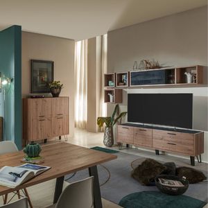 Composad- TV Meubel Tv-meubel Trevi met 2 deuren & 2 lades - 180cm - Bruin