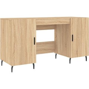 vidaXL - Bureau - 140x50x75 - cm - bewerkt - hout - sonoma - eikenkleurig