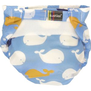 Kushies - Luier - Wasbare luiers - All-in-one - Blauw / Walvis - 4 t/m 10 kg