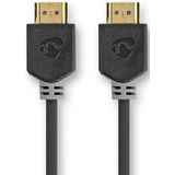 Nedis Ultra High Speed ​​HDMI-Kabel - HDMI Connector - HDMI Connector - 8K@60Hz - 48 Gbps - 2.00 m - Rond - 6.5 mm - Antraciet - Doos