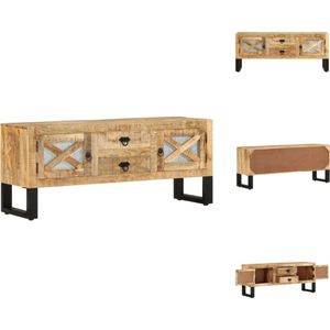 vidaXL Tv-kast - Tv-kasten - Tv-standaard - Tv-standaarden - Tv-meubel 110x30x45 cm ruw mangohout