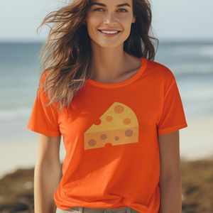 Dames Oranje Koningsdag T-shirt - Maat 2XL - Kaas