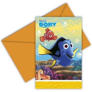 12x Disney Finding Dory uitnodigingen - thema feestje uitnodigingen
