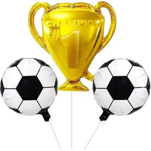 3-delige folie ballonnen set Voetbal Kampioen - voetbal - sport - ballon - EK - WK - kampioen