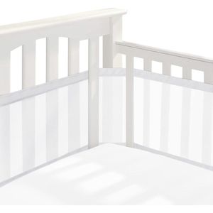 Bedomranding voor baby's, babynestje, bedomranding, anti-luchtstroom, 3D-mesh-voering, ademende Crib Surround voor peuters (wit)
