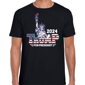 Bellatio Decorations T-shirt Trump heren - vrijheidsbeeld - grappig/fout voor carnaval S