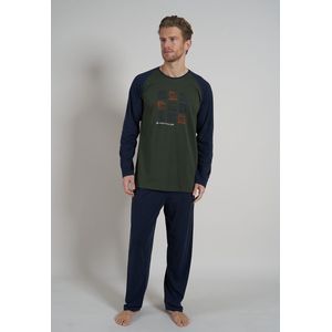TOM TAILOR heren pyjama O-hals - donkergroen - Maat: XL