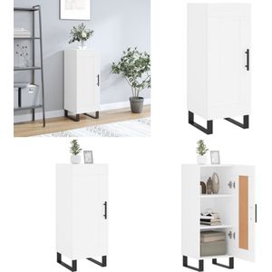 vidaXL Dressoir 34,5x34x90 cm bewerkt hout wit - Dressoir - Dressoirs - Kast - Wandkast