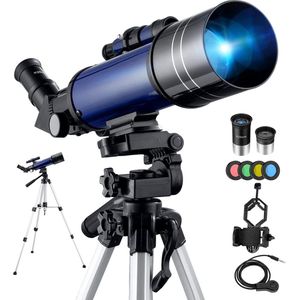 BEBANG Telescopen voor astronomie - draagbare 70 mm refractortelescoop voor beginners en kinderen met verstelbaar statief, fotosluiter - 4-maanfilter - houder voor telefoonadapter en rugzak