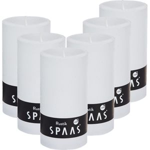 SPAAS Kaarsen - Witte Rustieke Kaarsen 68/130 mm - Stompkaars - Set van 6 Stuks - ± 60 Branduren - Voordeelverpakking