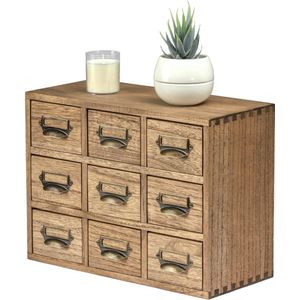Ibenzoa® Stijlvolle en Milieuvriendelijke Houten Bureau Organizer met Grote Capaciteit en Metalen Handgrepen