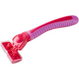 Scheermes met verwisselbare mesjes in een opbergdoos - Rood