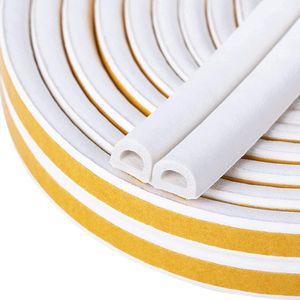 Afdichtingstape voor deuren en ramen - 6 meter zelfklevende raamafdichting - anti-botsing rubberen schuim strip - geluidsisolatie - zelfklevend - wit