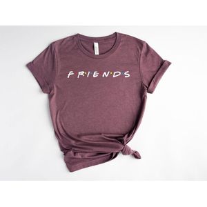 Lykke Friends T shirt | Friends | Unisex T-shirt | Heren & Dames | Heather Maroon | Maat XL