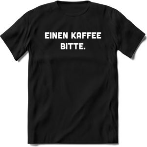 Einen kaffee bitte T-Shirt Heren / Dames - Perfect duitse koffie ochtend Shirt cadeau - koffiebonen spreuken teksten en grappige zinnen Maat XXL