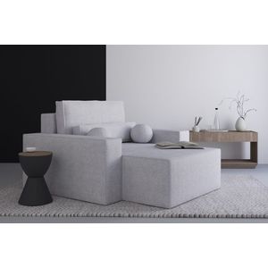 Denver chaise longue van bouclé Elegante en comfortabele chaise longue voor in de woonkamer, chaise longue, chaise longue van bouclé - Hoogwaardige materialen, modern design en ultiem comfort - Lichtgrijs (Anthology 15)