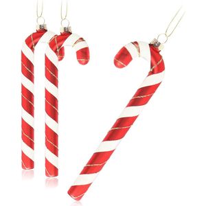 kerstboomhangers candy cane - kerstboomversieringen om op te hangen - kerstballen in de vorm van een candy cane - 17 cm