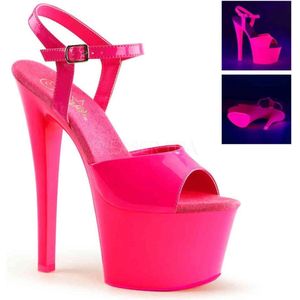 Pleaser - SKY-309UV Sandaal met enkelband, Paaldans schoenen - Paaldans schoenen - 38 Shoes - Roze