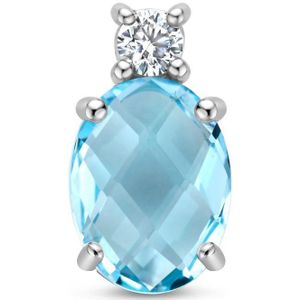 hanger blauw topaas en zirkonia