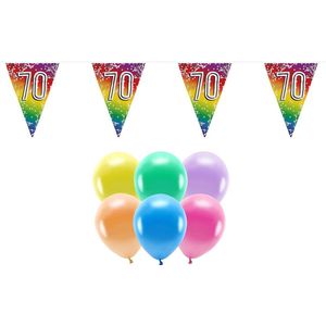 Boland Party 70e jaar verjaardag feest versieringen - Ballonnen en vlaggetjes