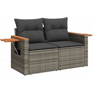 vidaXL-Tuinbank-2-zits-met-kussens-poly-rattan-grijs