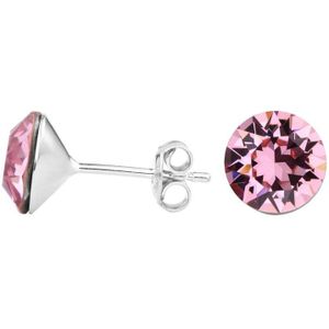 ARLIZI 1519 Oorbellen Swarovski Kristal - Dames - 925 Zilver - 8 mm - Roze