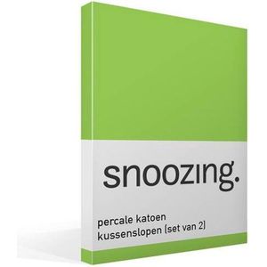 Snoozing - Kussenslopen - Set van 2 - Percale katoen - 60x70 cm - Lime