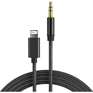 Aux Kabel voor iPhone - Zwart - QQP - Aux kabel Auto geschikt voor iPhone - Aux naar 8-Pin kabel - Headphone Jack Audio Aux Kabel - 3,5 mm - 1 Meter
