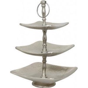 Livlight etagere 3 laags zilver vierkant - Tonder