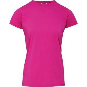 Basic ronde hals t-shirt comfort colors fuchsia voor dames - Dameskleding t-shirt fuchsia L (40/52)