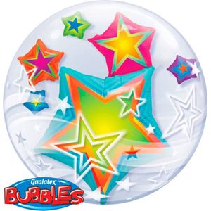 Folieballon - Stars - Double bubble - 61cm - Zonder vulling