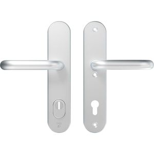 AXA Veiligheidsbeslag (Oval Plus) Aluminium glad: Kruk-Kruk (model U) PC92 met kerntrekbeveiliging SKG***