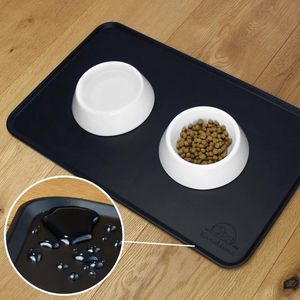 antislip onderlegger voor hondenkom of kattenbak I(60 x 40 cm, zwart) voedermat hond kat voederbak voedermat koffieautomaat