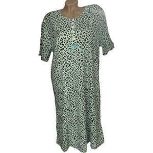 Dames nachthemd korte mouw 6529 panterprint XL groen