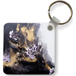 Sleutelhanger - Uitdeelcadeautjes - Abstract - Zwart - Grijs - Verf - Plastic